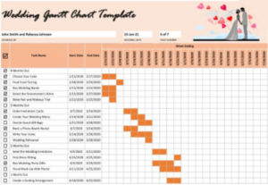 Wedding Gantt Chart Excel Template