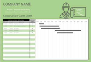 Construction Gantt Chart Excel Template